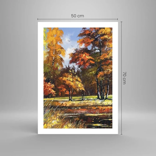 Poster - Landscape in Gold and Brown - 50x70 cm