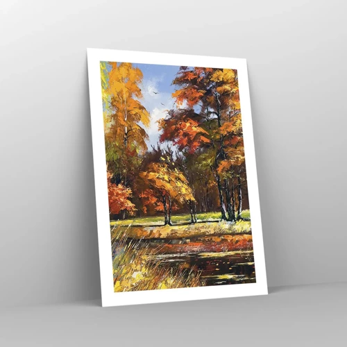 Poster - Landscape in Gold and Brown - 50x70 cm