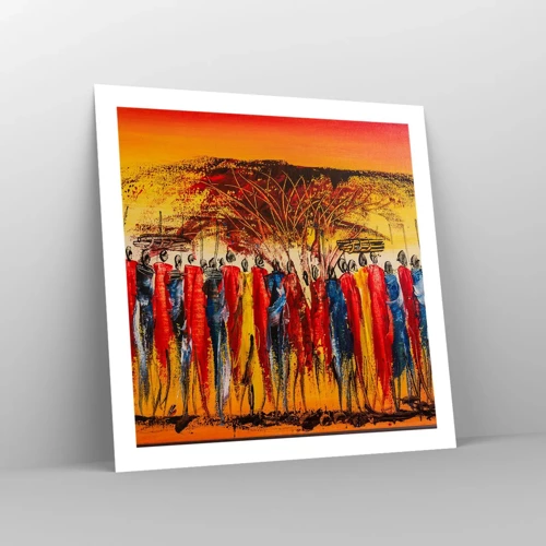 Poster - Marching in the Rhythm of Tam-tam - 60x60 cm