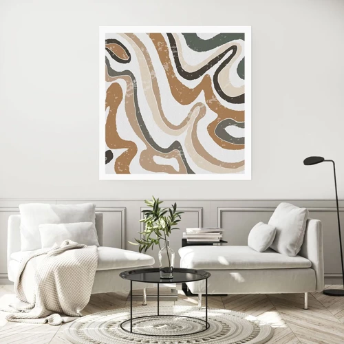 Poster - Meanders of Earth Colours - 40x40 cm