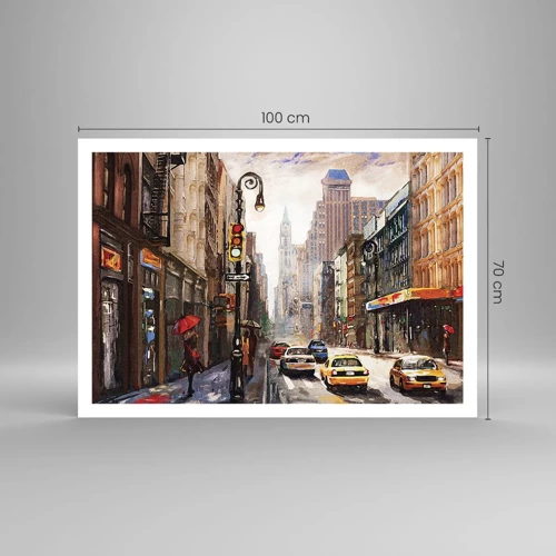 Poster - New York - Colourful in Rain - 100x70 cm