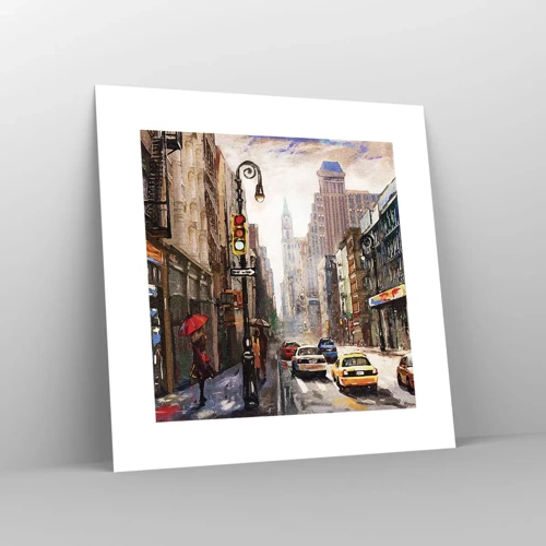 Poster - New York - Colourful in Rain - 30x30 cm