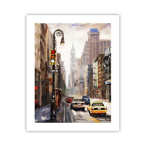 Poster - New York - Colourful in Rain - 40x50 cm