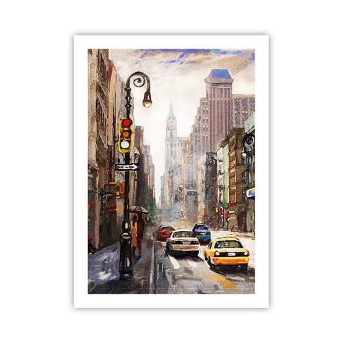 Poster - New York - Colourful in Rain - 50x70 cm