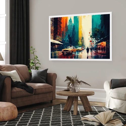 Poster - New York - Even Rain Is Colourful - 100x70 cm