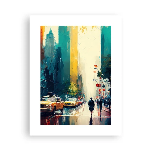 Poster - New York - Even Rain Is Colourful - 30x40 cm