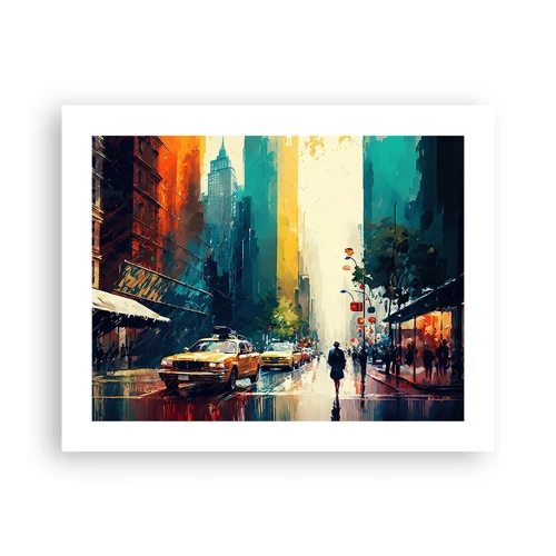 Poster - New York - Even Rain Is Colourful - 50x40 cm