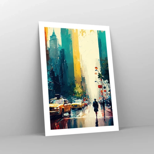 Poster - New York - Even Rain Is Colourful - 50x70 cm