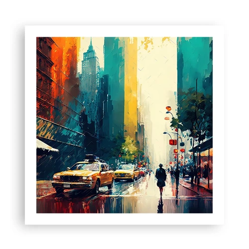 Poster - New York - Even Rain Is Colourful - 60x60 cm