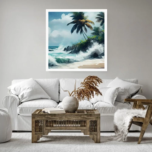 Poster - On a Tropical Shore - 60x60 cm
