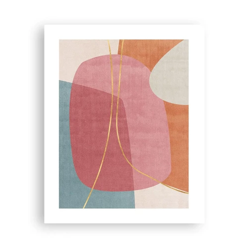 Poster - Pastel Composition with a Golden Note - 40x50 cm
