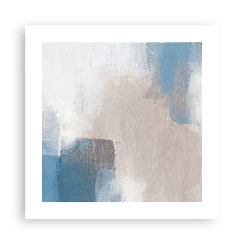 Poster - Pink Abstract with a Blue Curtain - 40x40 cm