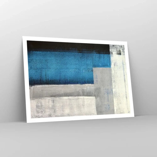 Poster - Poetic Composition of Blue and Grey - 100x70 cm