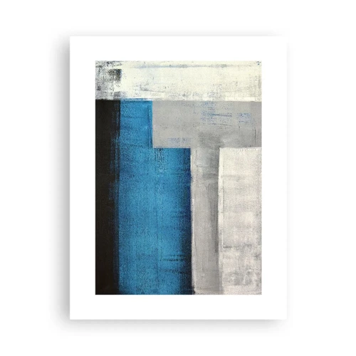 Poster - Poetic Composition of Blue and Grey - 30x40 cm