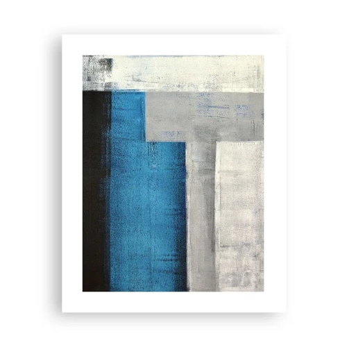 Poster - Poetic Composition of Blue and Grey - 40x50 cm