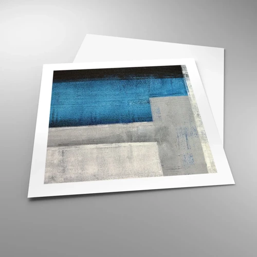 Poster - Poetic Composition of Blue and Grey - 50x50 cm