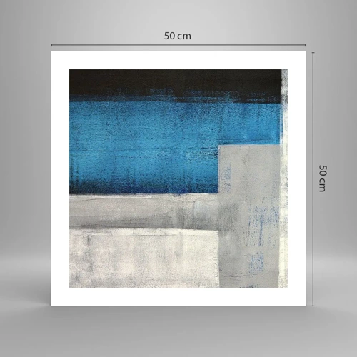 Poster - Poetic Composition of Blue and Grey - 50x50 cm