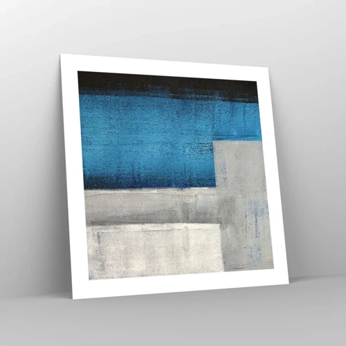 Poster - Poetic Composition of Blue and Grey - 50x50 cm