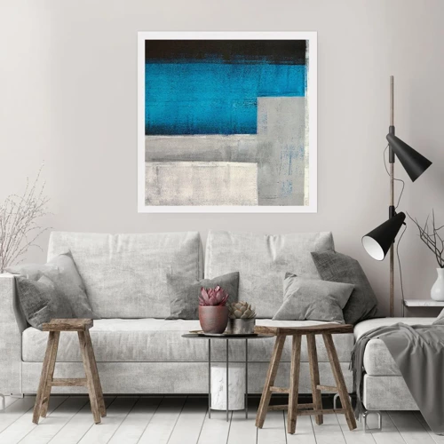 Poster - Poetic Composition of Blue and Grey - 50x50 cm