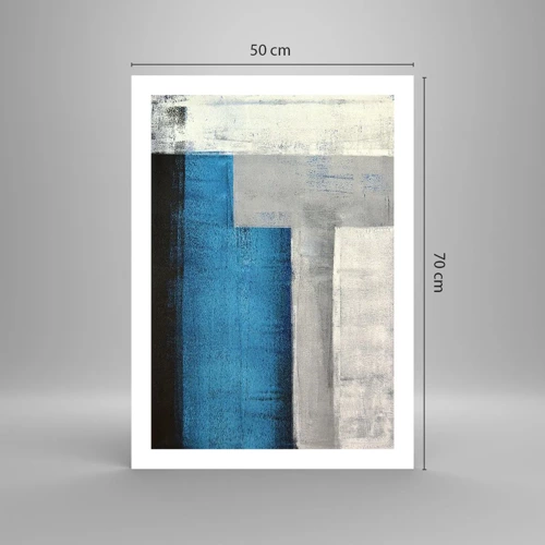 Poster - Poetic Composition of Blue and Grey - 50x70 cm