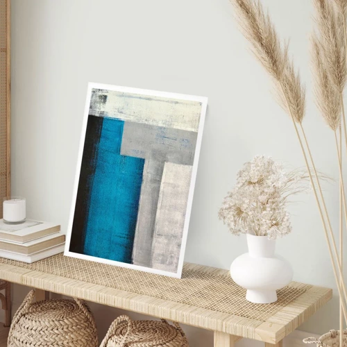 Poster - Poetic Composition of Blue and Grey - 50x70 cm