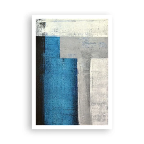 Poster - Poetic Composition of Blue and Grey - 70x100 cm