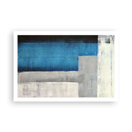 Poster - Poetic Composition of Blue and Grey - 91x61 cm