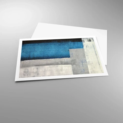 Poster - Poetic Composition of Blue and Grey - 91x61 cm