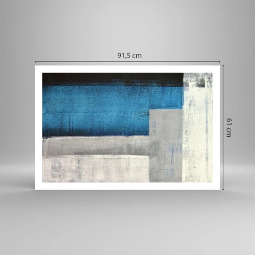 Poster - Poetic Composition of Blue and Grey - 91x61 cm