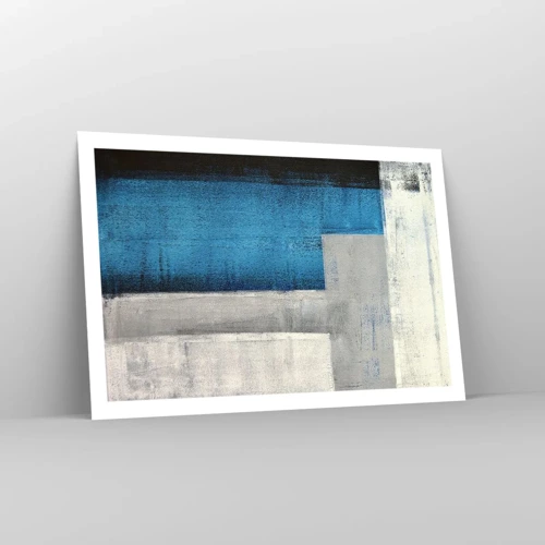 Poster - Poetic Composition of Blue and Grey - 91x61 cm