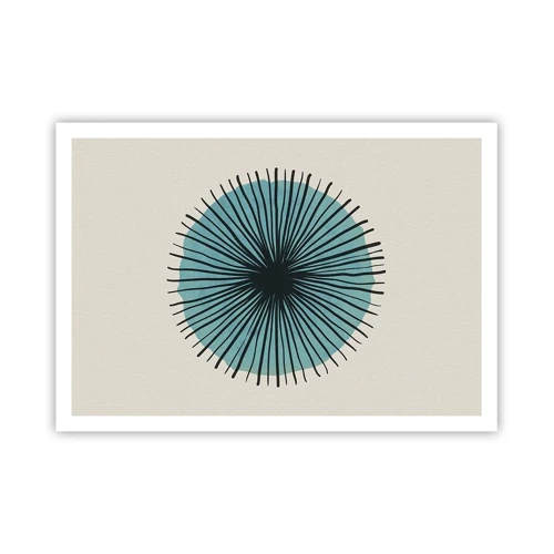 Poster - Rays on Blue - 100x70 cm