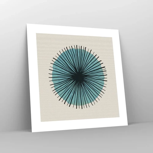 Poster - Rays on Blue - 40x40 cm