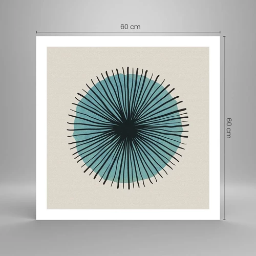 Poster - Rays on Blue - 60x60 cm