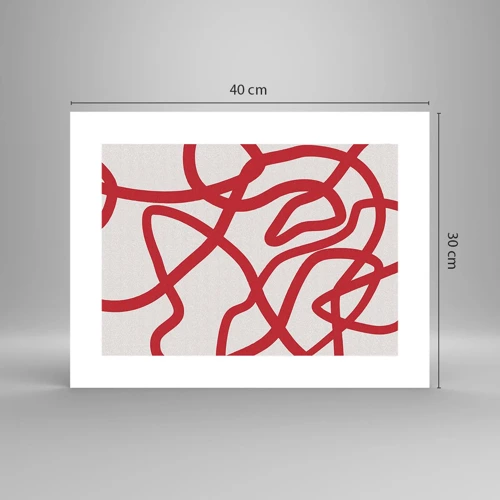 Poster - Red on White - 40x30 cm