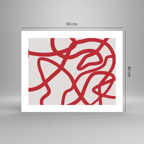 Poster - Red on White - 50x40 cm