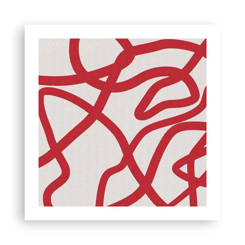 Poster - Red on White - 50x50 cm