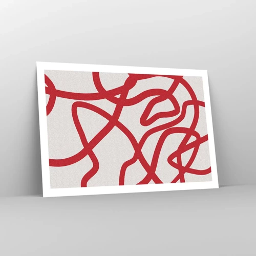 Poster - Red on White - 91x61 cm