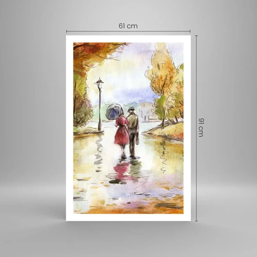 Poster - Romantic Autumn in a Park - 61x91 cm