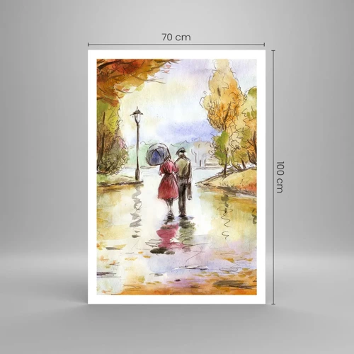 Poster - Romantic Autumn in a Park - 70x100 cm