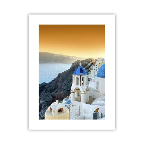 Poster - Santorini - Snuggling up to the Rocks - 30x40 cm