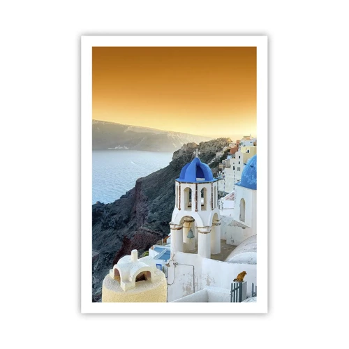 Poster - Santorini - Snuggling up to the Rocks - 61x91 cm