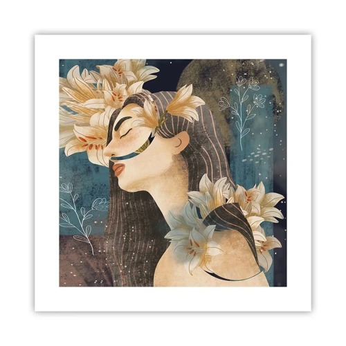 Poster - Tale of a Queen with Lillies - 40x40 cm