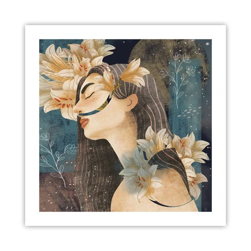 Poster - Tale of a Queen with Lillies - 50x50 cm