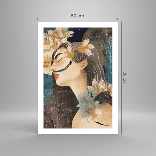 Poster - Tale of a Queen with Lillies - 50x70 cm