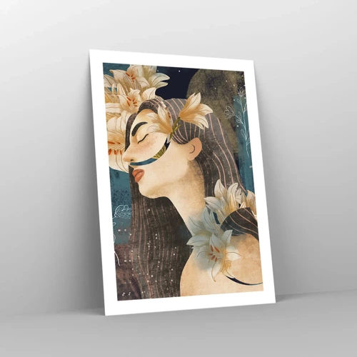 Poster - Tale of a Queen with Lillies - 50x70 cm