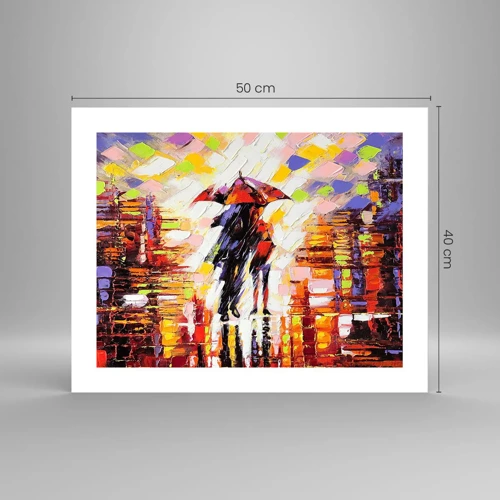 Poster - Together through Night and Rain - 50x40 cm