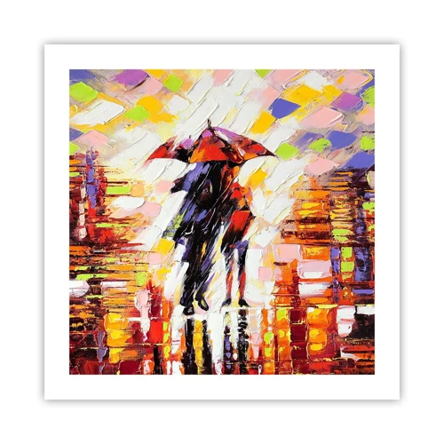 Poster - Together through Night and Rain - 50x50 cm