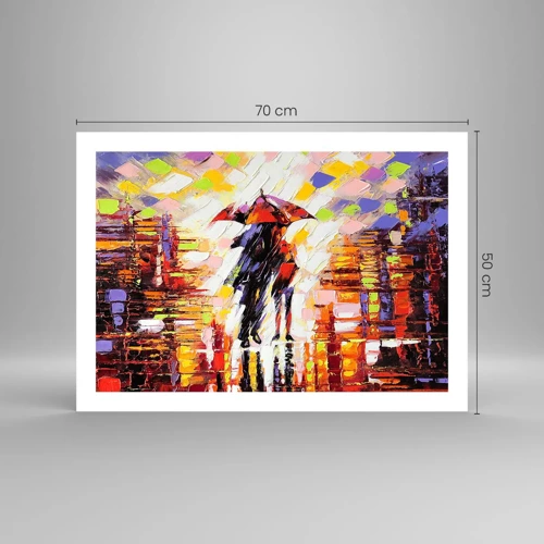 Poster - Together through Night and Rain - 70x50 cm