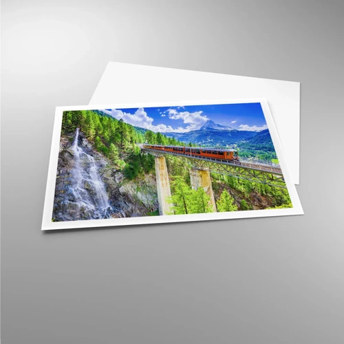 Poster - Train Through the Alps - 100x70 cm