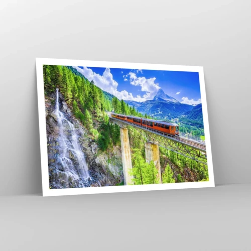 Poster - Train Through the Alps - 100x70 cm